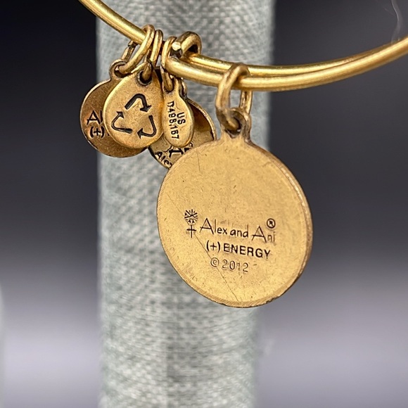 Alex and Ani Gold Born to Be Something charm bracelet adjustable Bangle boho - Picture 3 of 4